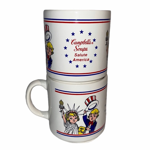 Vintage Campbell’s Soups SALUTE AMERICA cup mug x2 - Picture 4 of 15